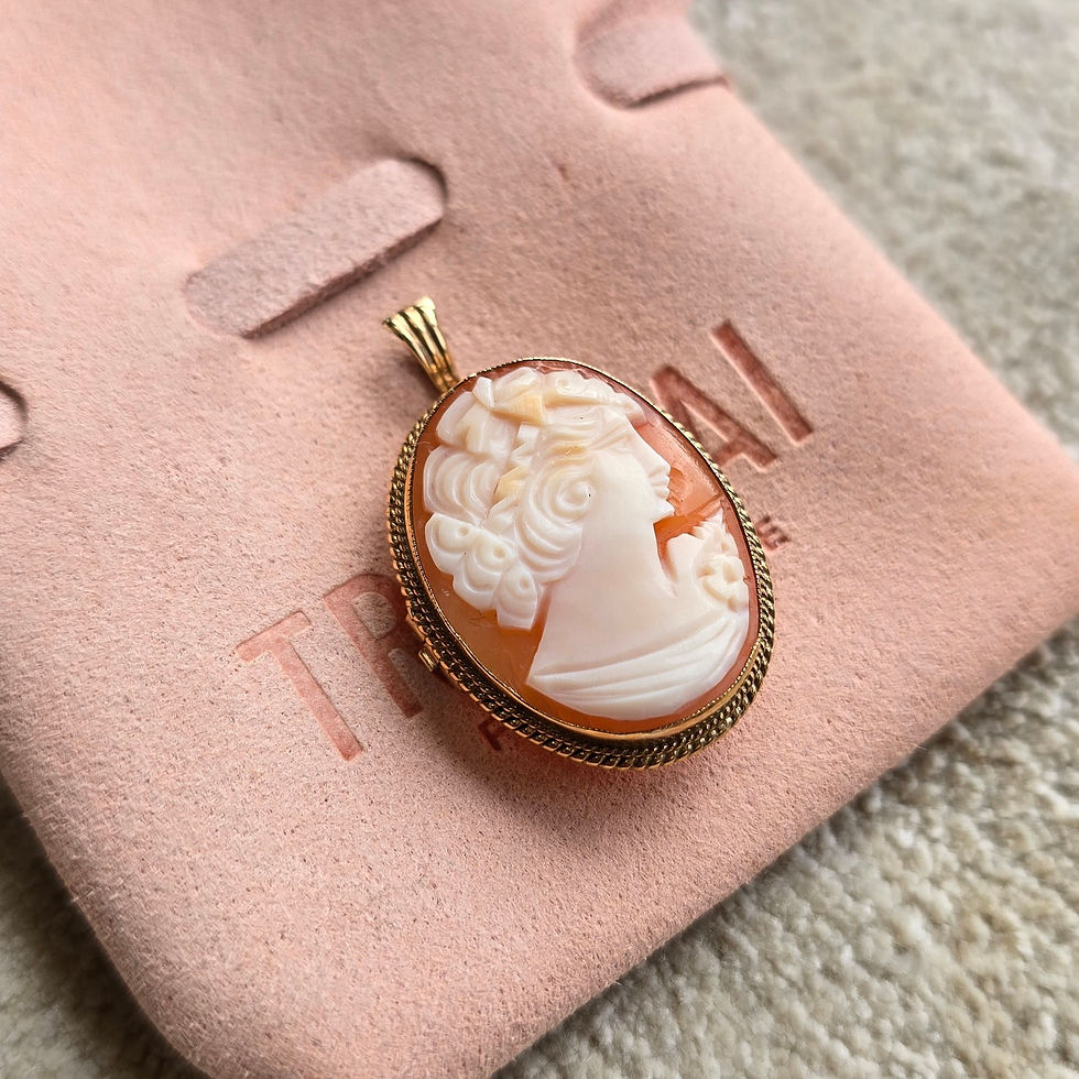 Vintage 9ct Gold Cameo Brooch and Pendant 