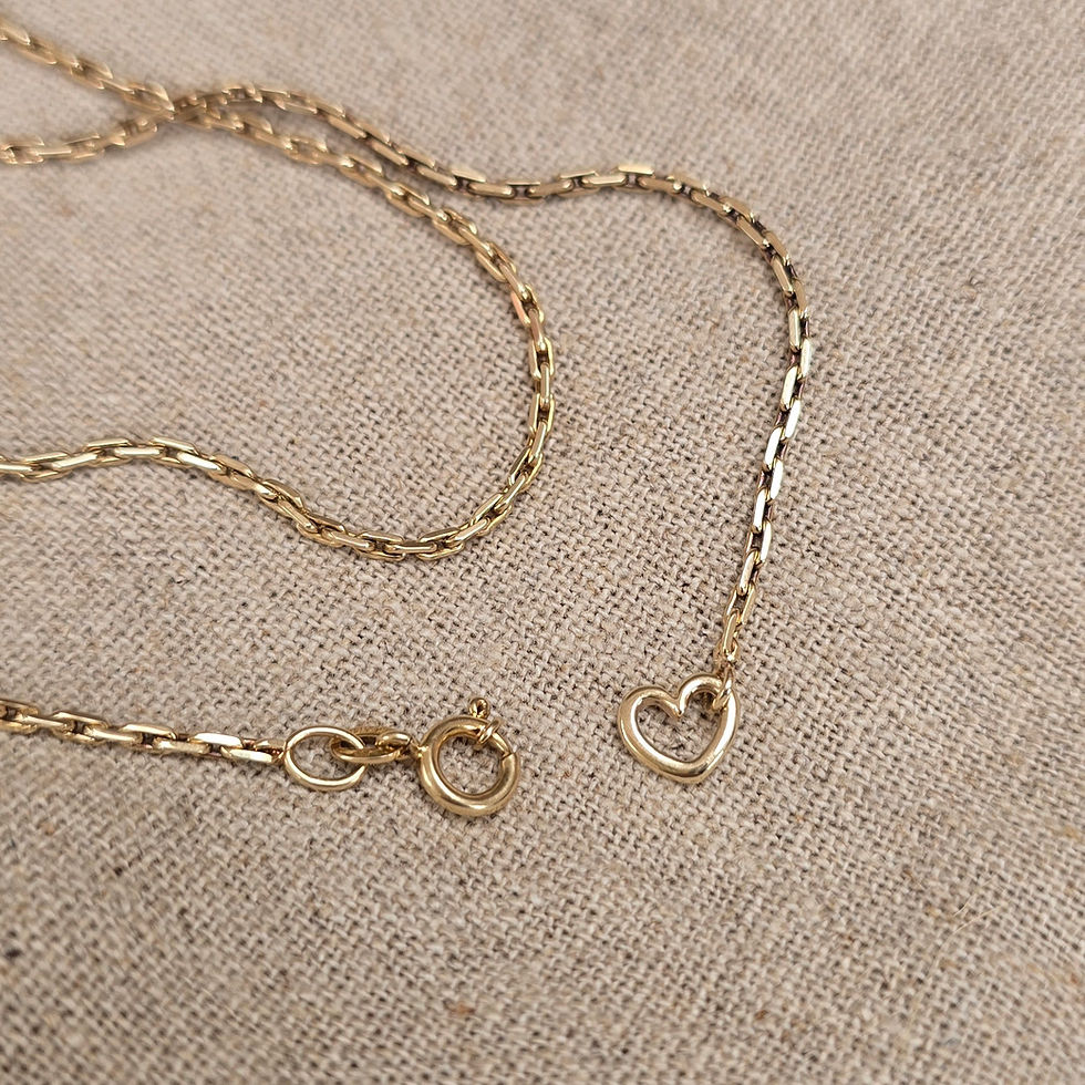 Thumbnail: Reworked Vintage 9ct Gold Biker Chain with Heart 