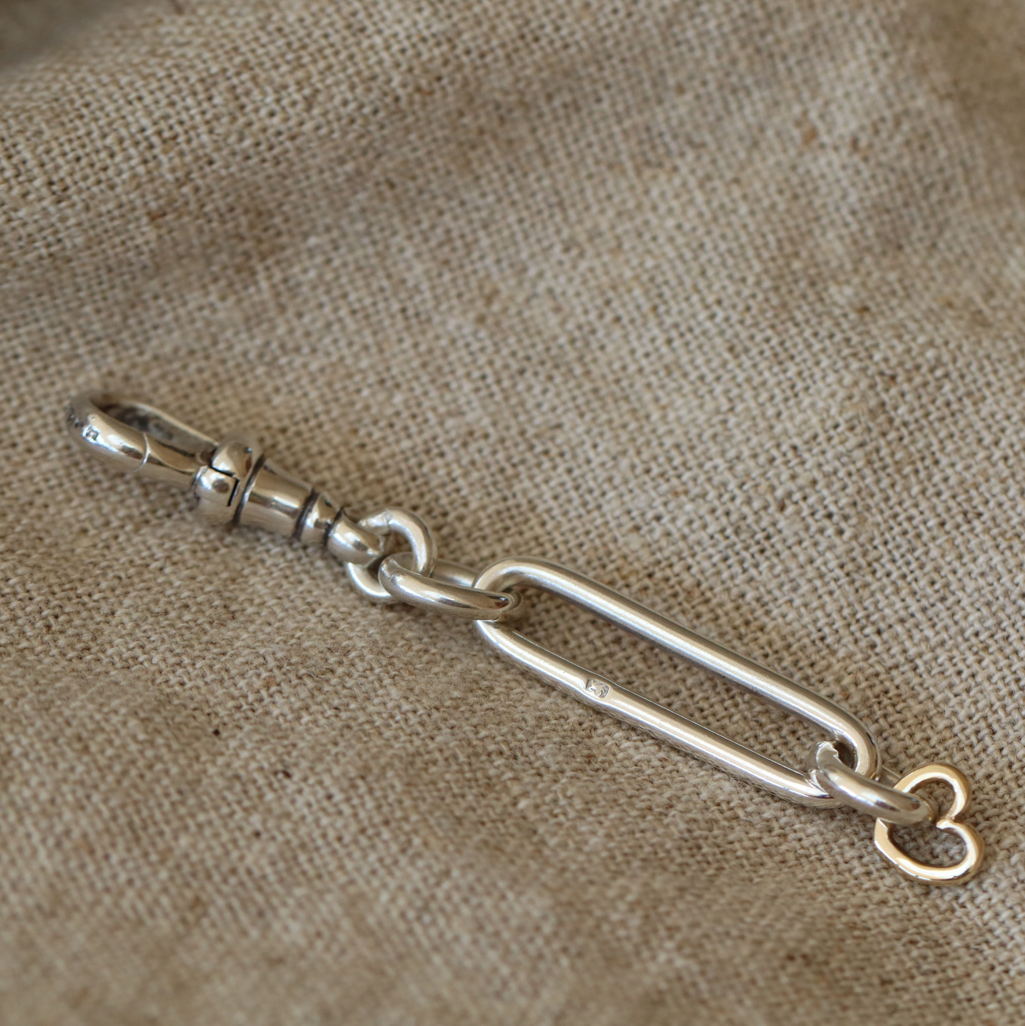 Reworked Antique Silver and Gold Trombone Chain Extender