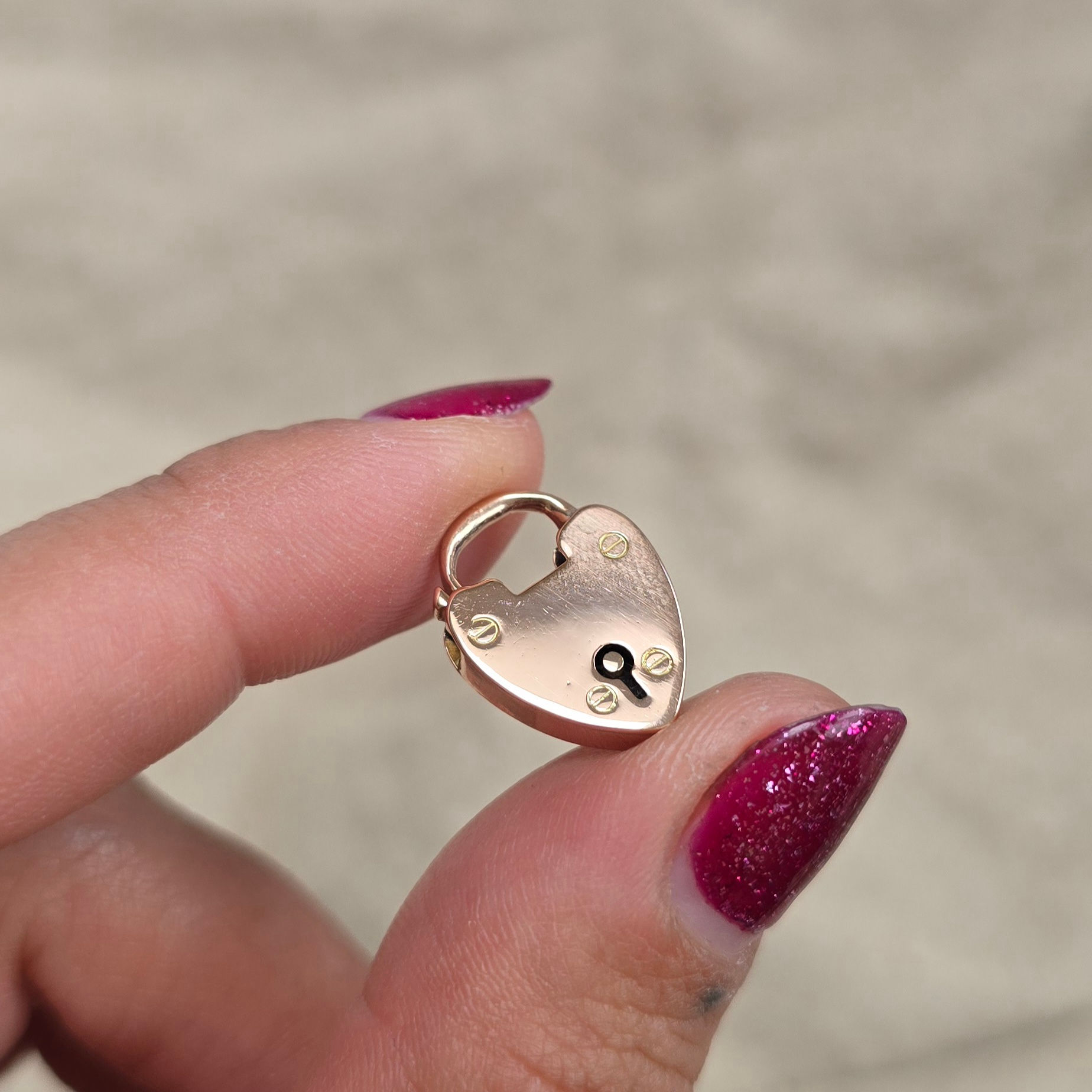 Antique 9ct Rose Gold Heart Lock 