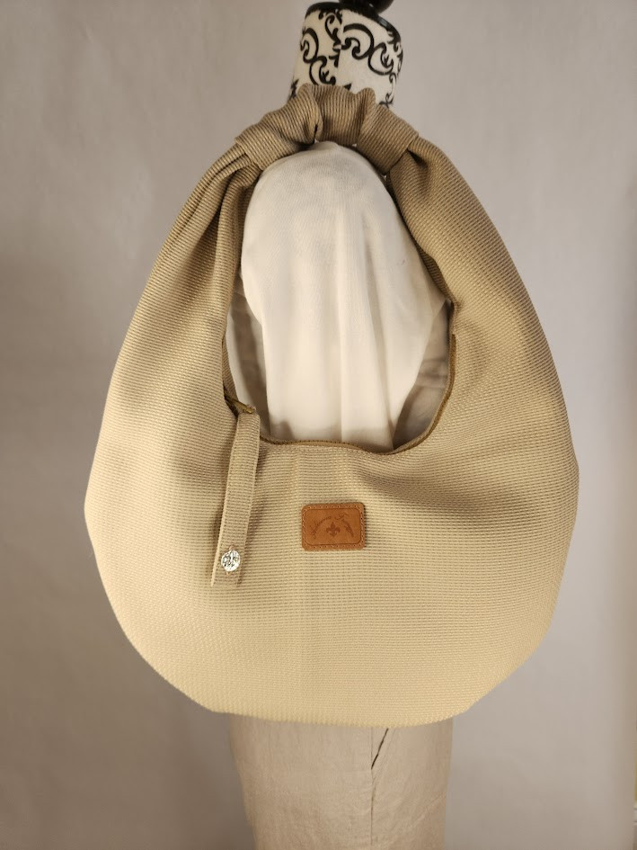 Khaki Round Slouchy Hobo Bag