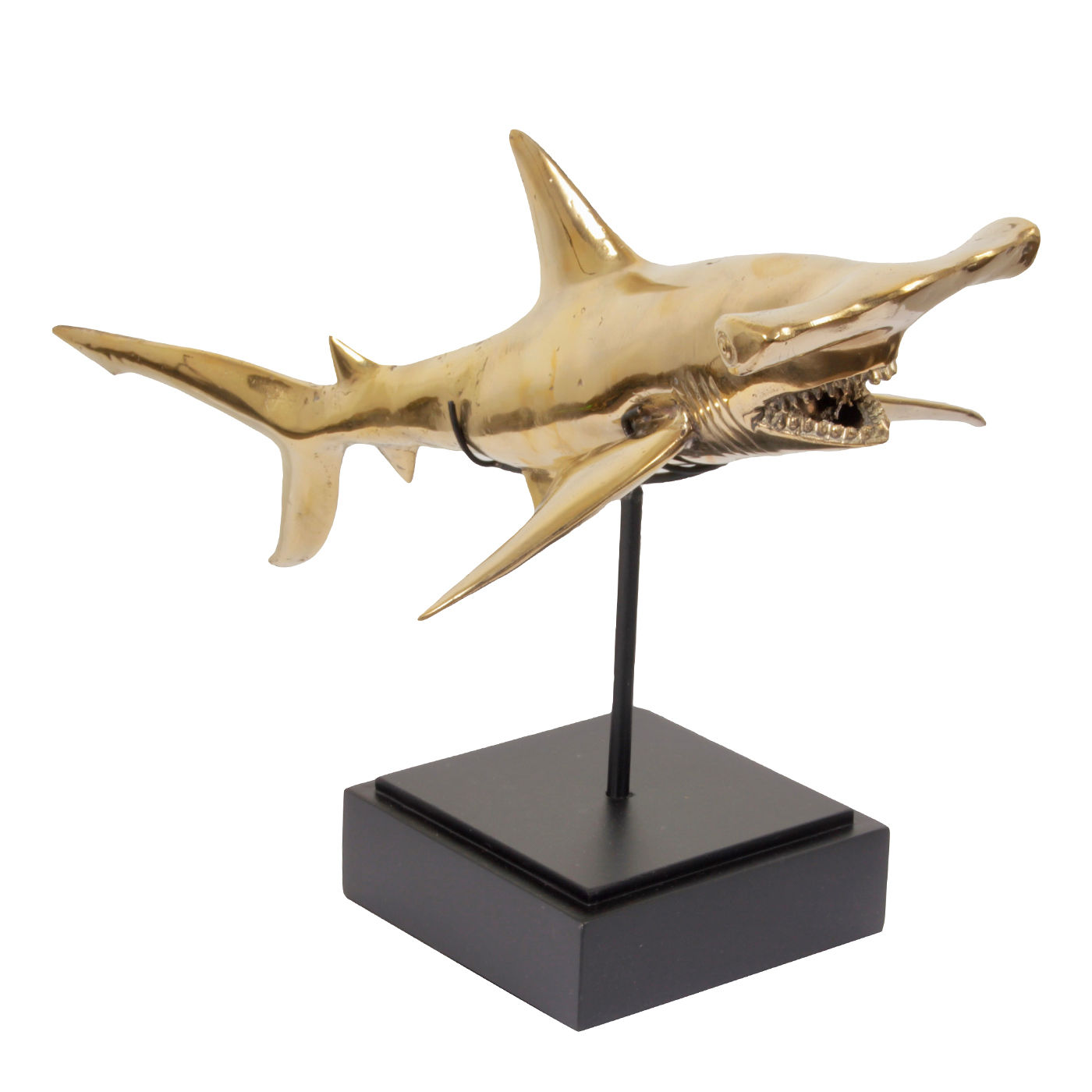 Statue requin laiton