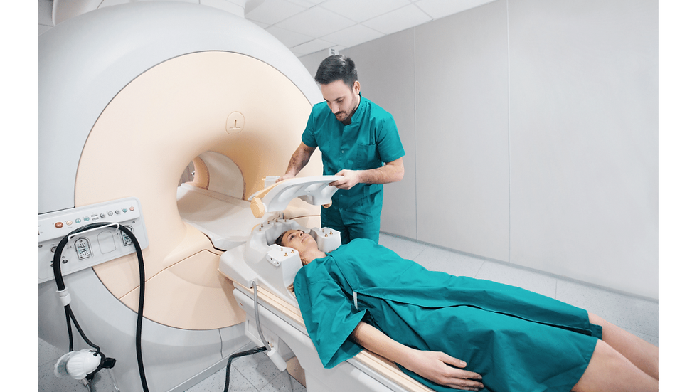 a patient having an MRI scan