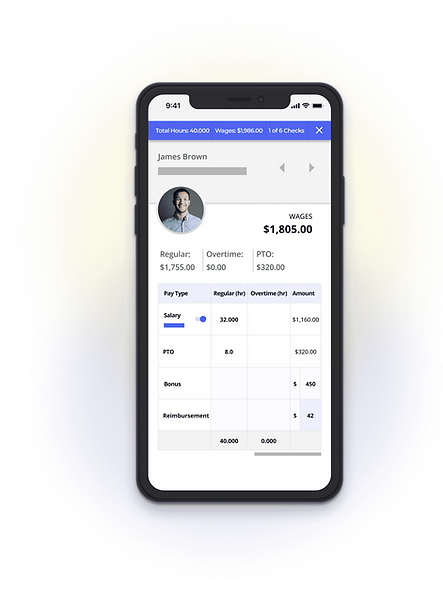 Mobile version of payroll software