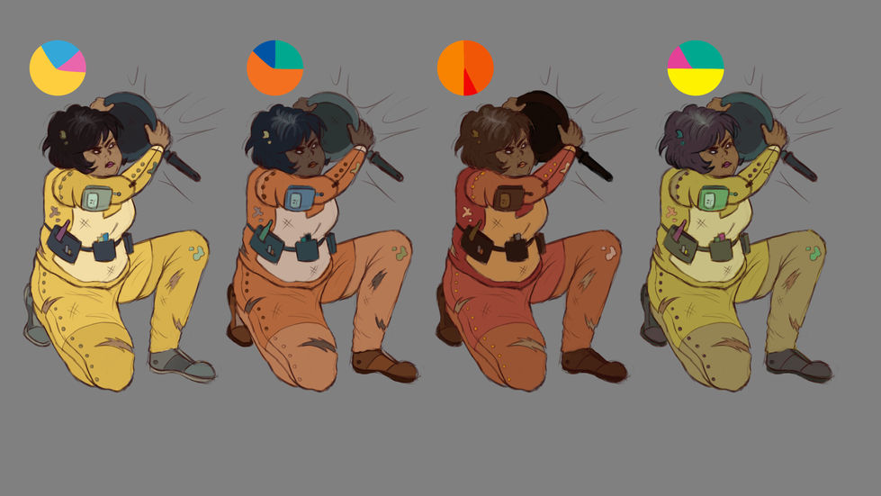 Color studies for my hero character