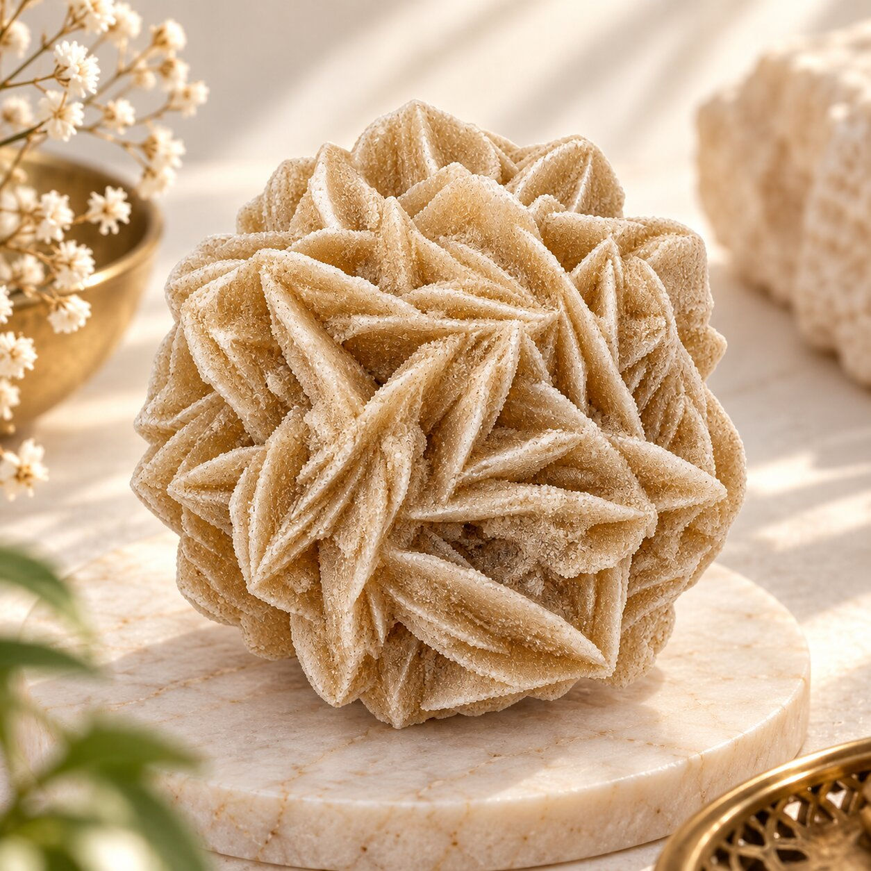 Desert rose crystal free form for strength in hard times by Sanskritii Sethi Global front view