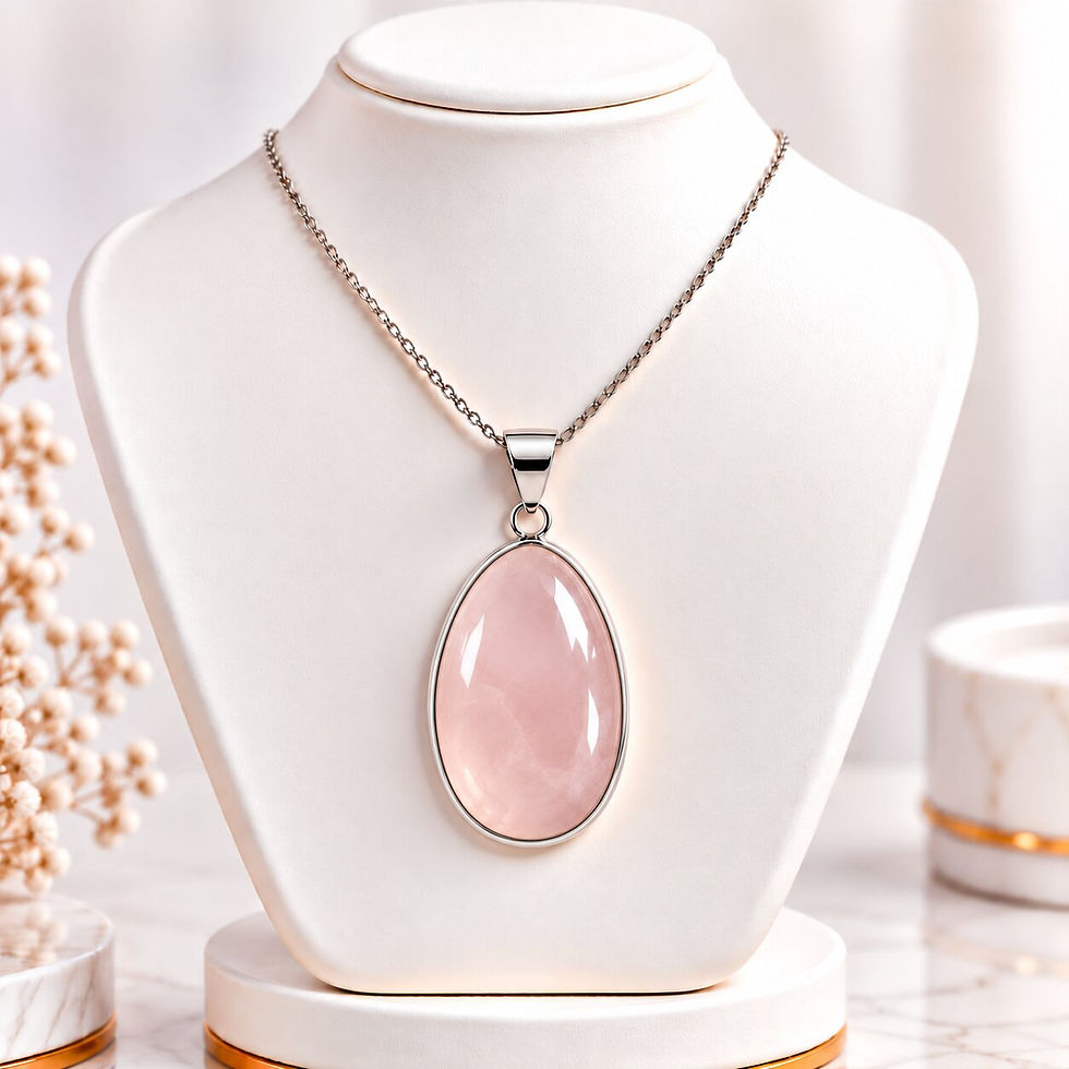 Attract Love rose quartz oval pendant in 92.5 silver – Sanskritii Sethi Global