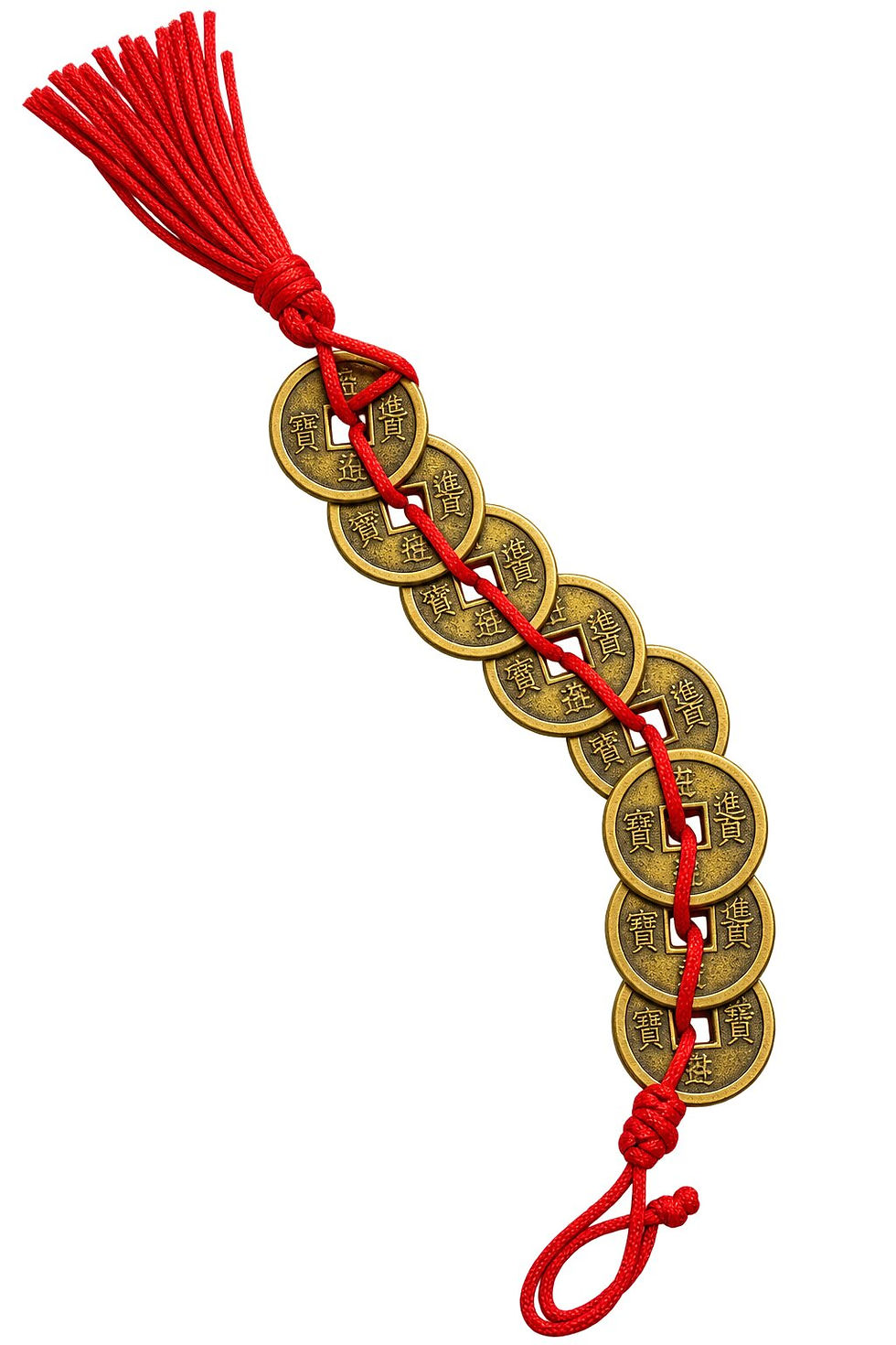 6 feng shui coins hanging for main door wealth by Sanskritii Sethi Global front view