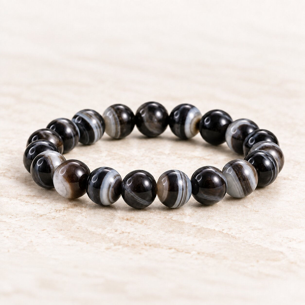 Sulemani hakik bracelet for evil eye protection by Sanskritii Sethi Global – front view