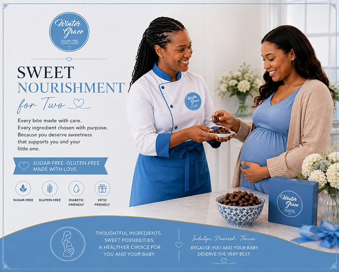 Two women who are eating gluten-free preztels.