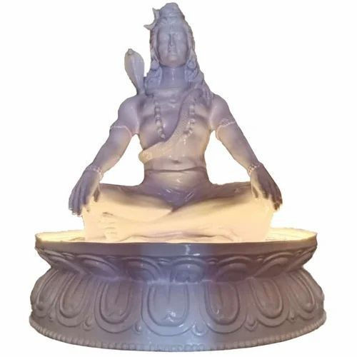 White Lord Shiva water fountain with flowing water for peaceful home or meditation décor