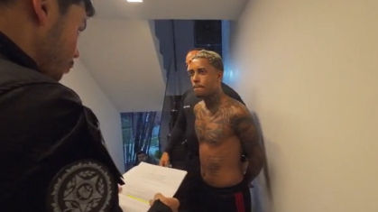 Prisão do MC Poze do Rodo, em 29 de maio, no Rio de Janeiro (Foto: divulgação/Polícia Civil do Rio de Janeiro)