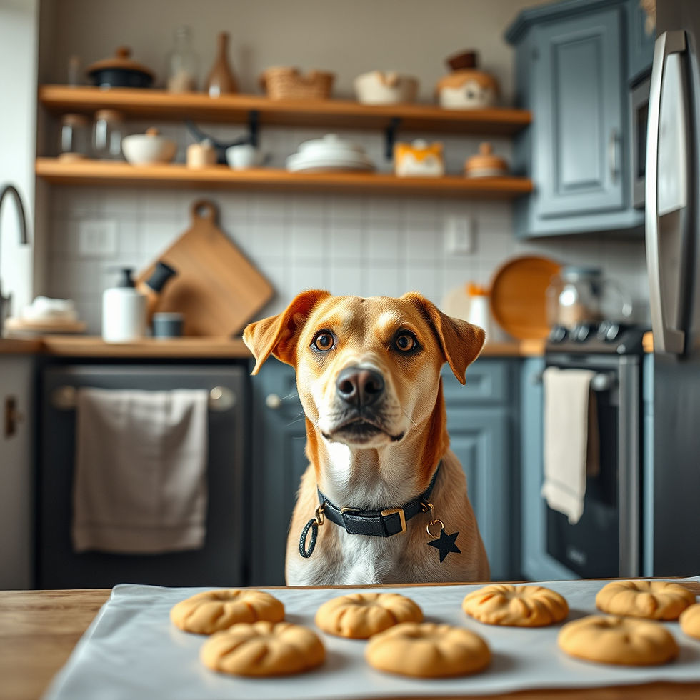 Dog baking with their paw-rent