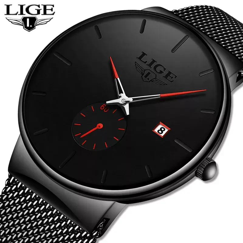 LIGE Quartz Clock Sports Men Watch Top Brand Luxury Famous Dress Fashion