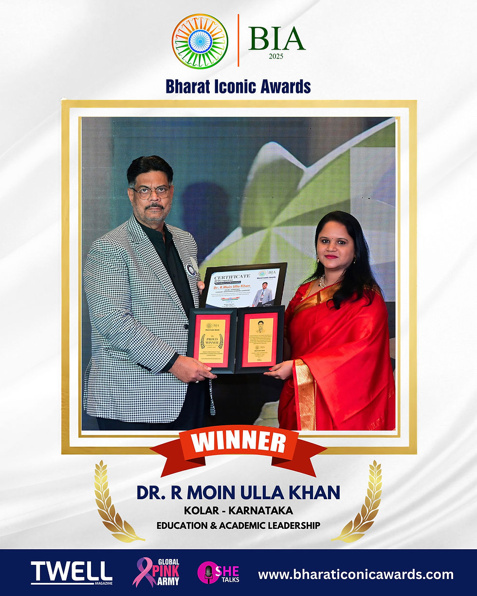 Dr. R Moin Ulla Khan: Visionary in Education and Academic Leadership, BIA-2025, Twell Magazine
