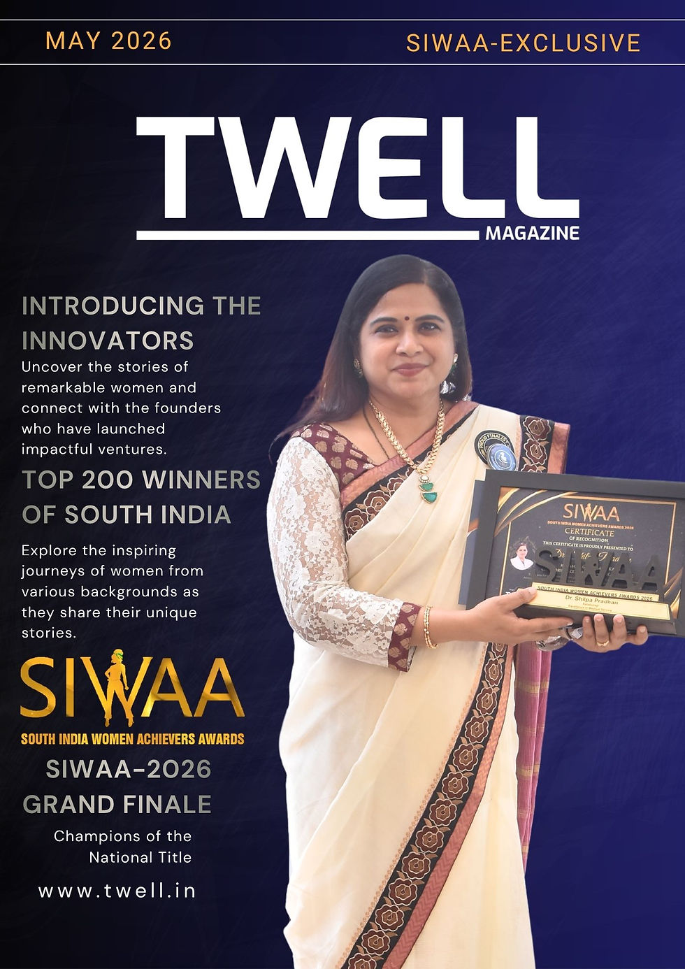 Dr. Shilpa Pradhan receiving SIWAA 2026 Excellence in Medical Service Award for contributions to healthcare quality, diagnostics, and patient safety