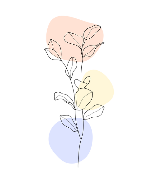 blooming flower with color palette 