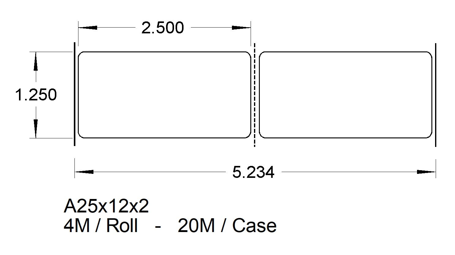 A25X12X2 (2up) ADHESIVES (20,000)