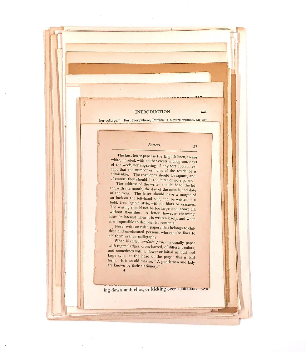 Thumbnail: Moonbeam Mercantile Vintage Book Page Bundle 1900-1979, Junk Journaling Collage