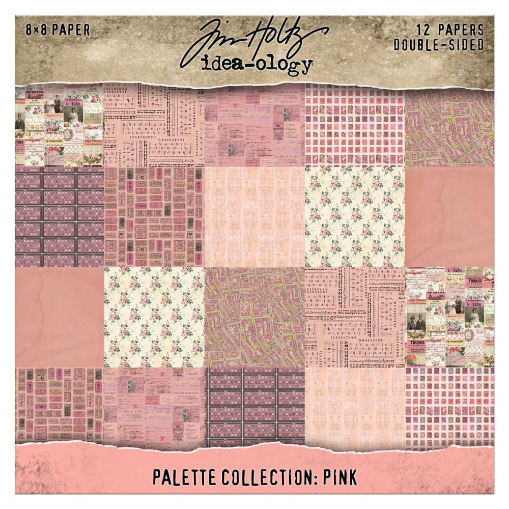 Tim Holtz Idea-ology DS Cardstock 8"X8" Palette Collection: Pink