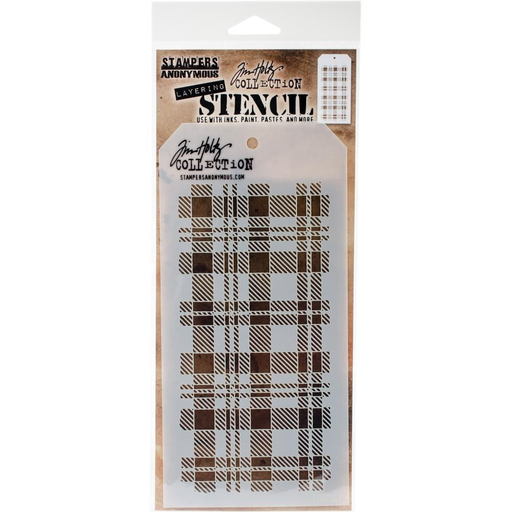 Tim Holtz Layering Stencil Plaid