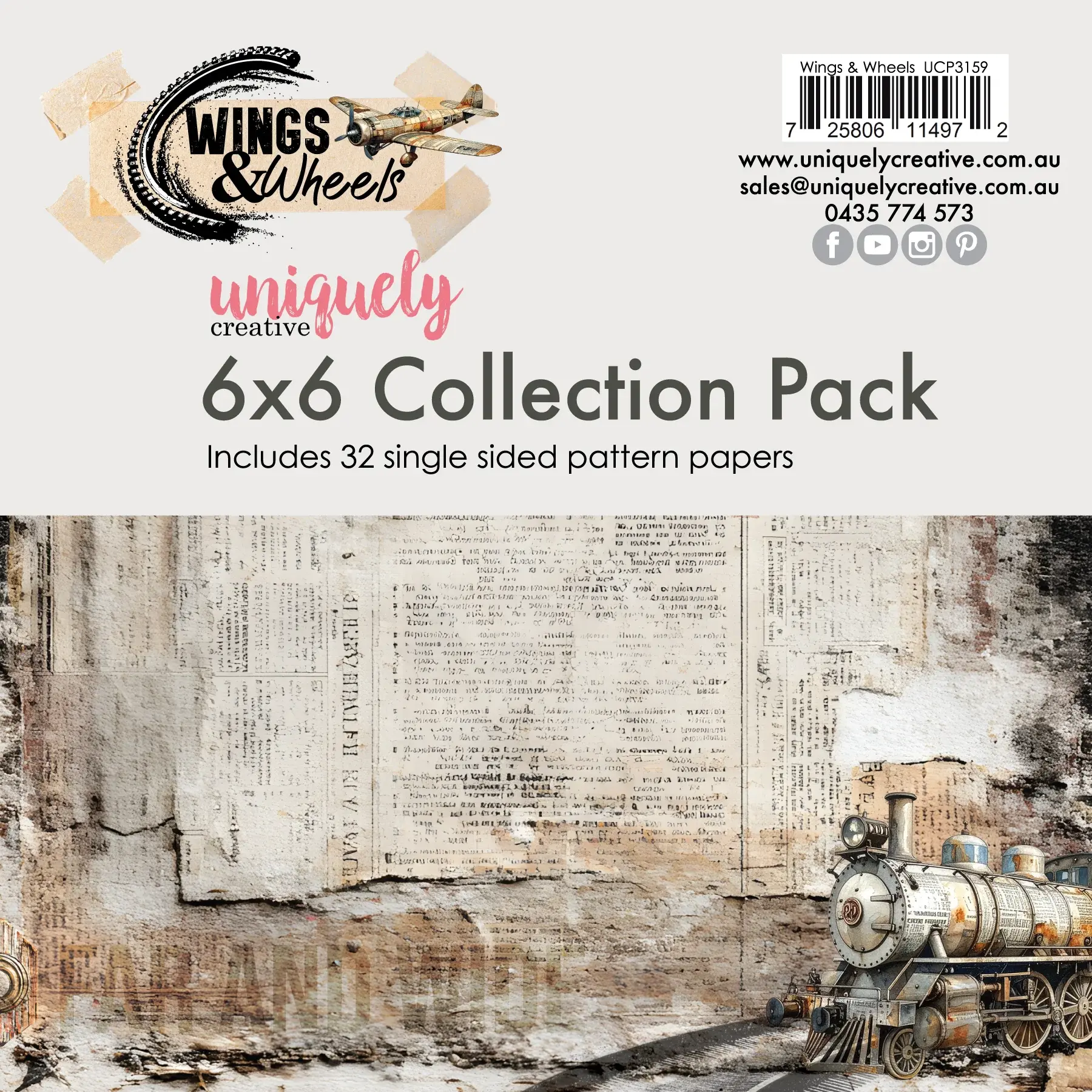 Uniquely Creative Wings & Wheels 6 x 6 Collection Pack