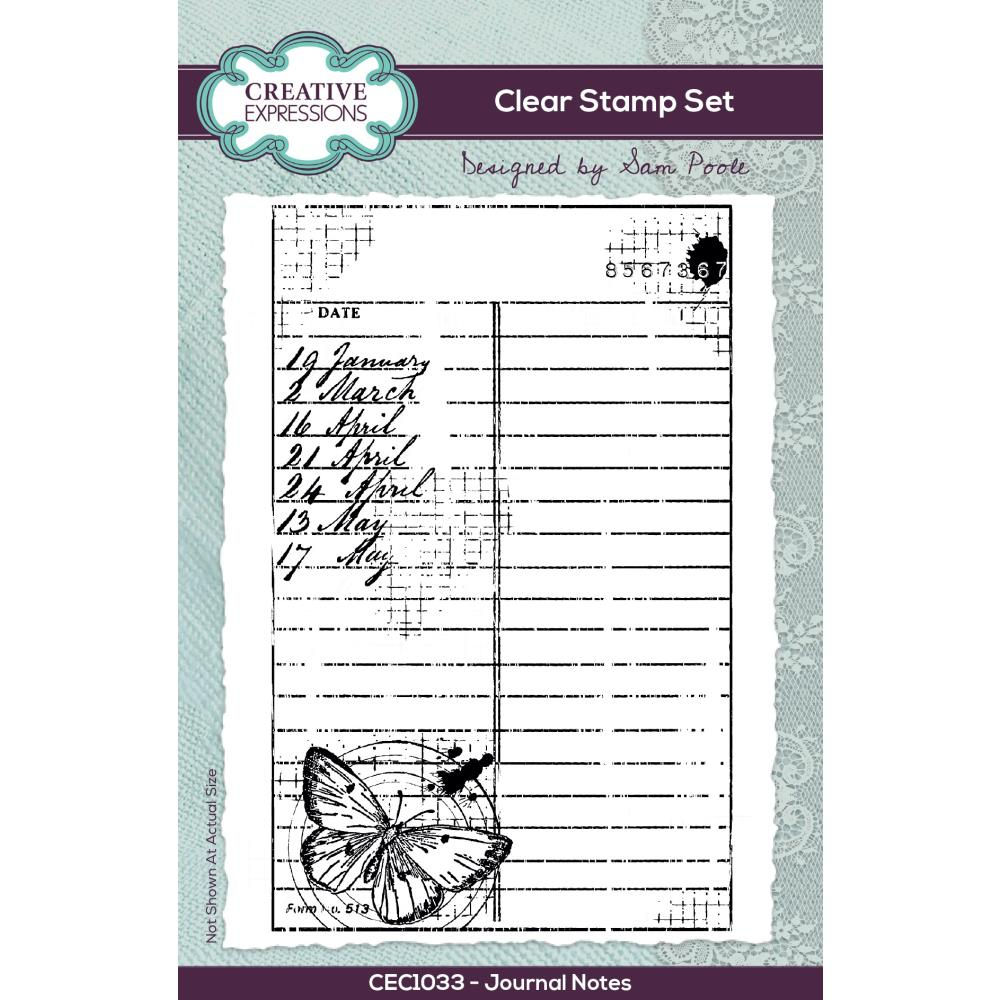 Creative Expressions Clear Stamp Set By Sam Poole Journal Notes