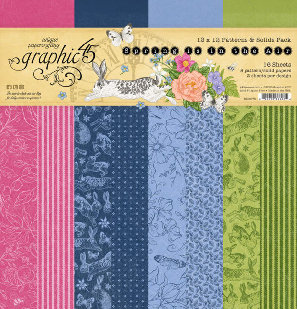 Graphic 45 Spring is in the Air 12×12 Patterns & Solids Pack