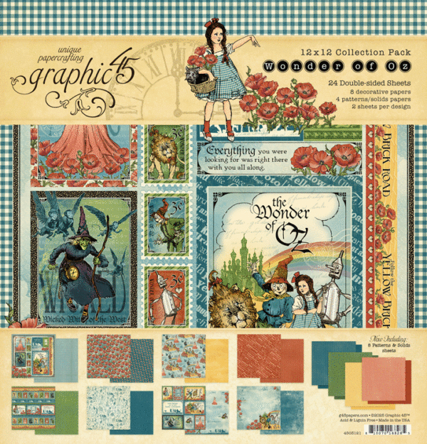 Graphic 45 Wonder of Oz 12×12 Collection Pack | Scrapbook Supply