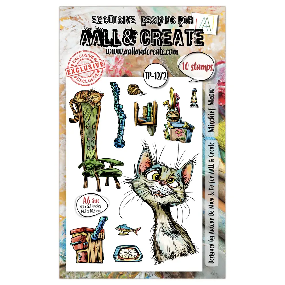 AALL and Create #1272 - A6 Stamp Set - Mischief Meow