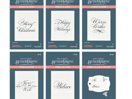 Holiday Betterpress plates ~ July's Spellbinder Release!