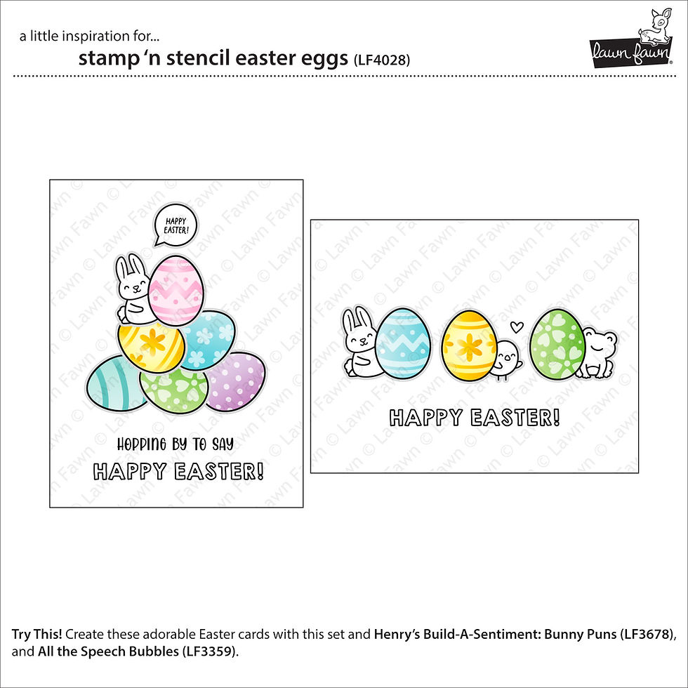Thumbnail: Lawn Fawn stamp 'n stencil easter eggs