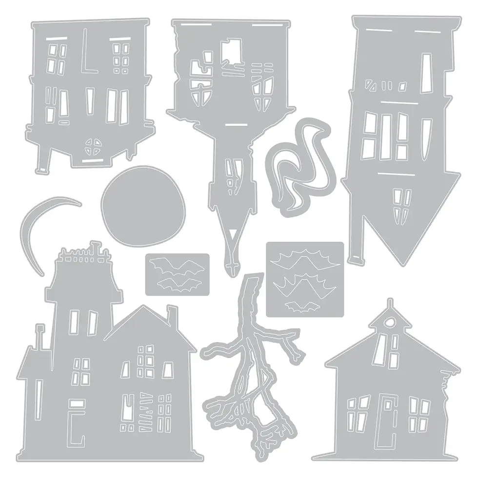 Thumbnail: Tim Holtz Sizzix Vault Ghost Town Thinlits Dies 666915