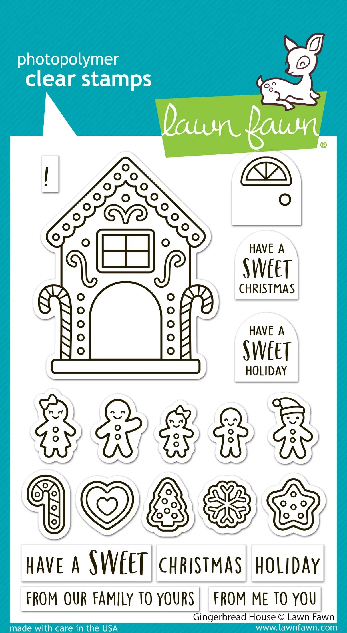 Lawn Fawn gingerbread house-Stamps