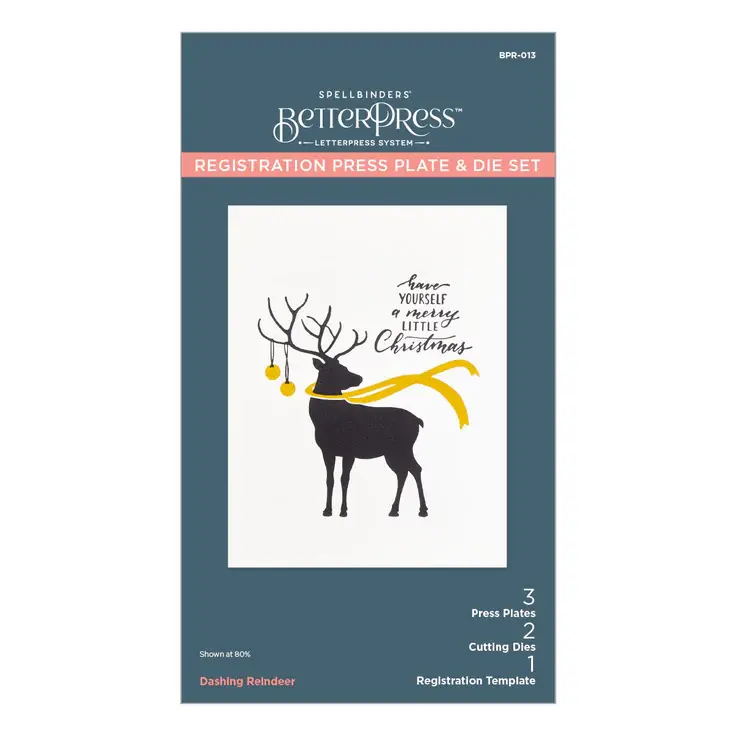 Thumbnail: Spellbinders DASHING REINDEER REGISTRATION PRESS PLATE & DIE SET