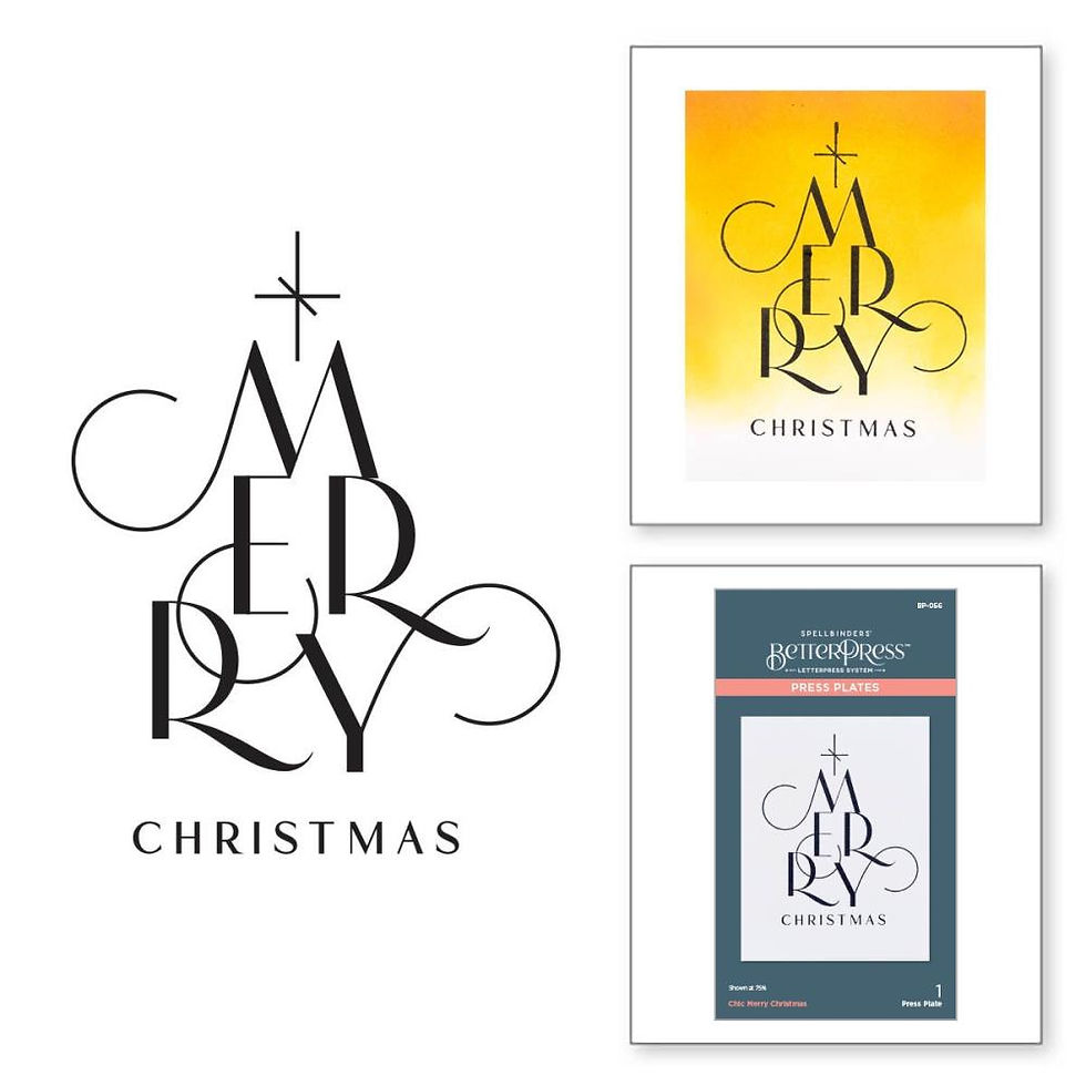 Thumbnail: Spellbinders BetterPress Letterpress System Press Plate Chic Merry Christmas