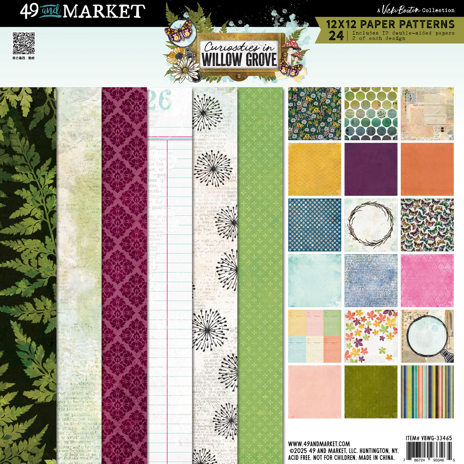 49 And Market Paper Pad 12"X12" Curiosities In Willow Grove