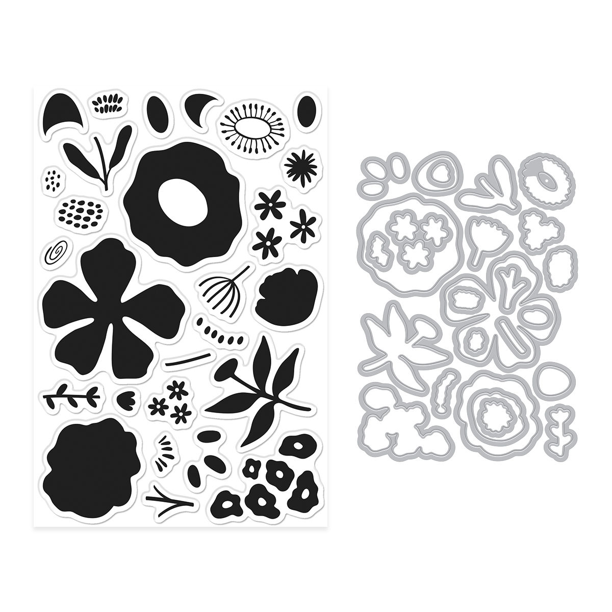 Hero Arts Abstract Floral Stamp & Cut