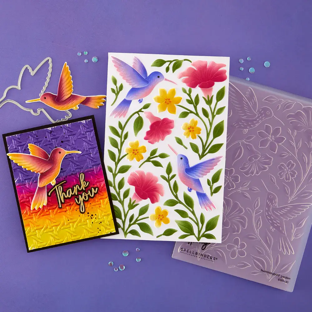 Spellbinders Flowing Florals 3D Embossing Folder & Stencil Bundle Simon Hurley