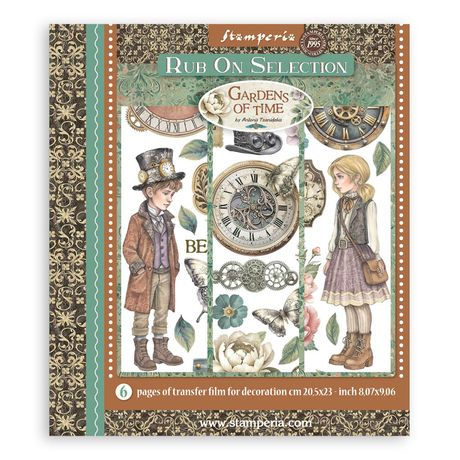 Thumbnail: Stamperia Bundle: Scrapbooking Pad, Rub On Selection Gardens of Time