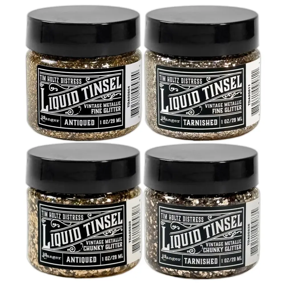 Tim Holtz Distress Liquid Tinsel Bundle Of 4