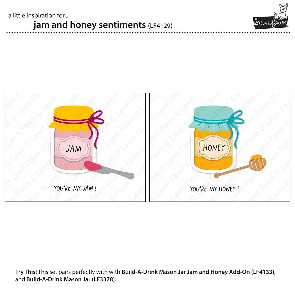 Thumbnail: Lawn Fawn jam and honey sentiments