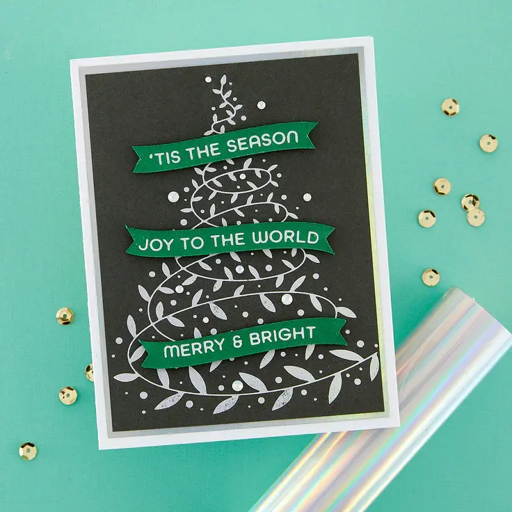 Thumbnail: Spellbinders Comfort & Joy Sentiments Hot Foil Plate & Die Set