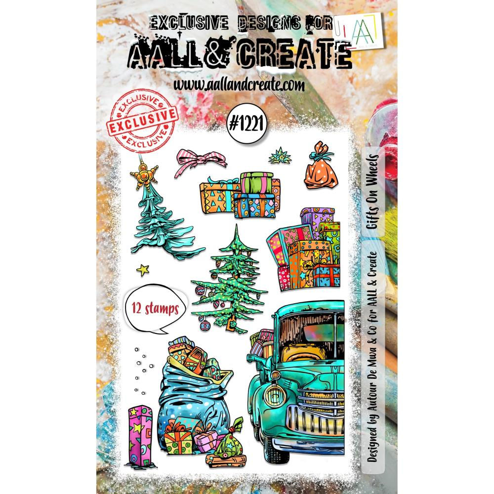 AALL And Create A6 Photopolymer Clear Stamp Set Gifts On Wheels #1221
