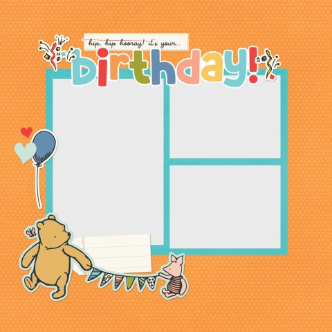 Thumbnail: Simple Stories Say Cheese Classic Pooh Birthday Simple Pages Page Pieces