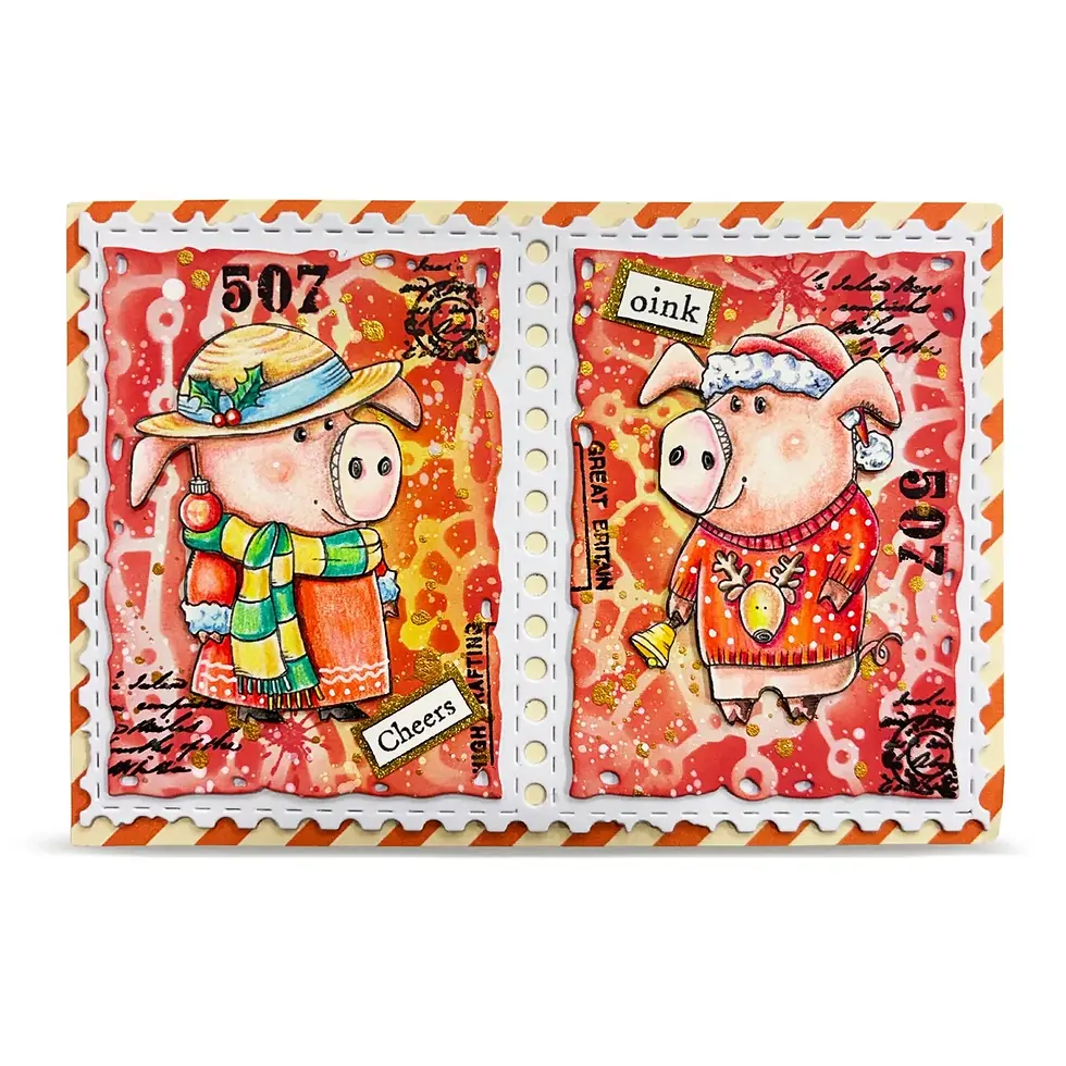 Thumbnail: AALL and Create - A7 Stamp Set - Holiday Pigs