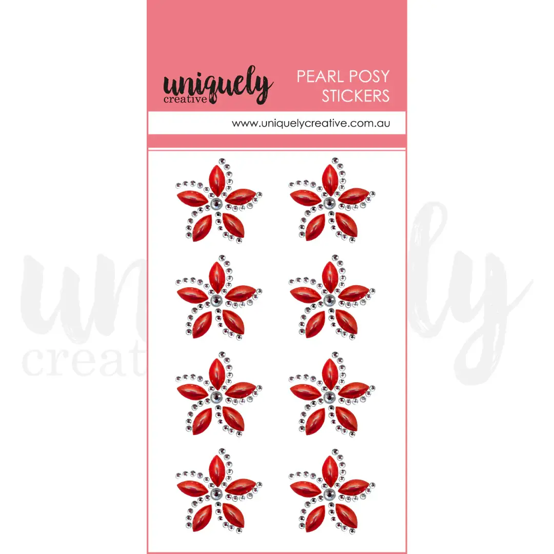 Uniquely Creative Pearl Posy Stickers - Christmas Red