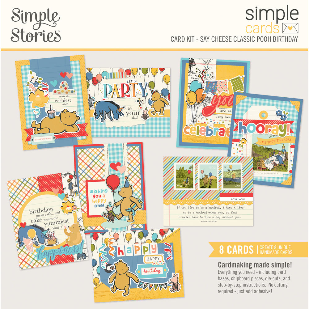 Simple Stories Say Cheese Classic Pooh Birthday Simple Cards Card Kit