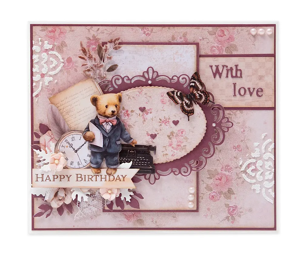 Thumbnail: Studio Light Uni Paper Pad 12 Colors Teddy's Tea Time 24 Sheets