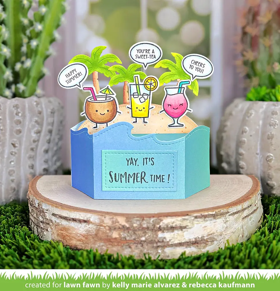 Thumbnail: Lawn Fawn summer friends bundle (stamp+die+coloring stencil bundle)